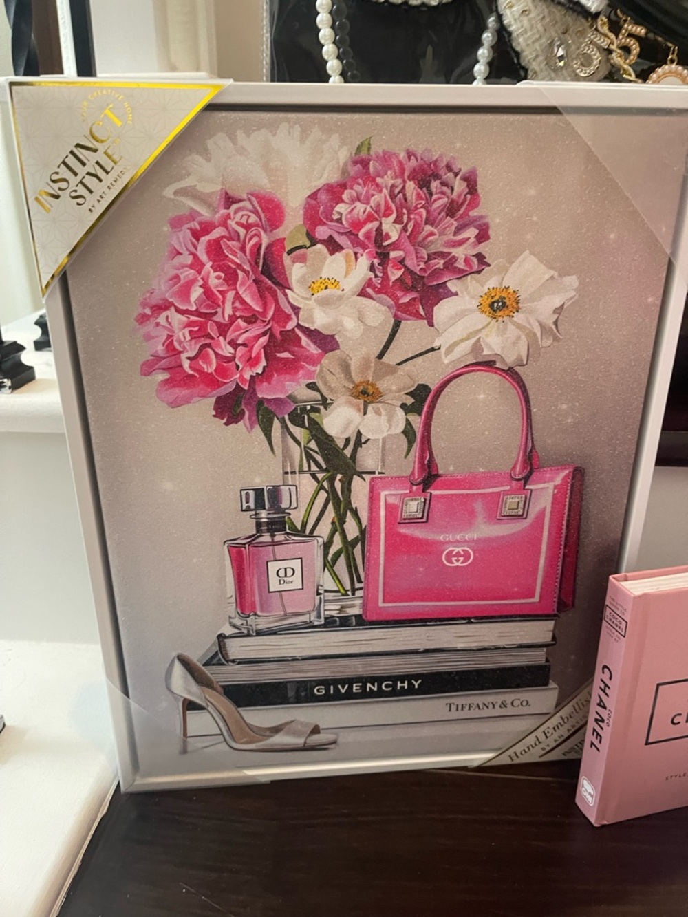 Instinct Style Pink Fashion Floral Wall Art Print